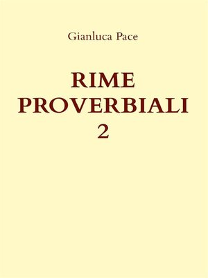 cover image of Rime proverbiali 2